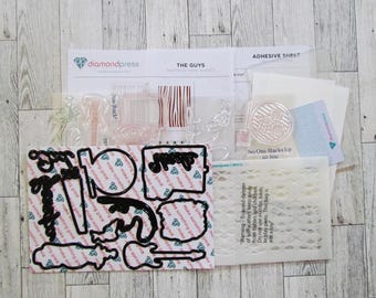 Diamond Press For the Guys Stamp, Stencil and Die set