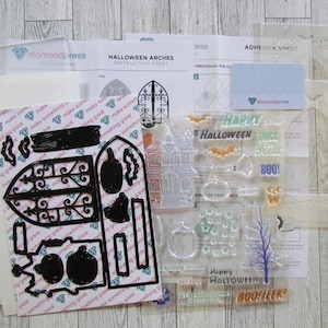 Diamond Press Halloween Arches Stamp, Stencil and die set
