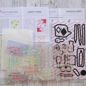 Diamond Press Crafty Hugs stamp, die and stencil set