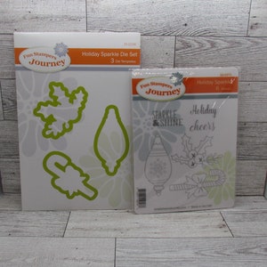Conjunto de carimbos e matrizes Fun Stampers Journey Holiday Sparkle