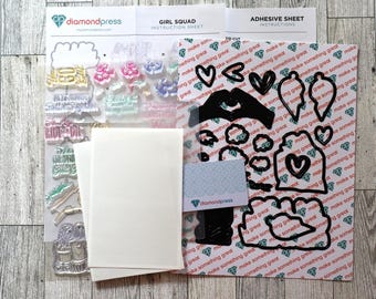 Diamond Press Girl Squad stempel- en stansset