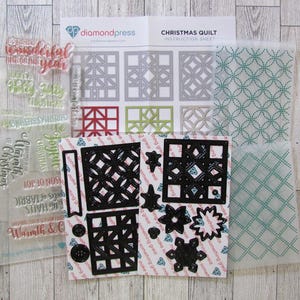 Juego de sellos y troqueles para colchas navideñas Diamond Press