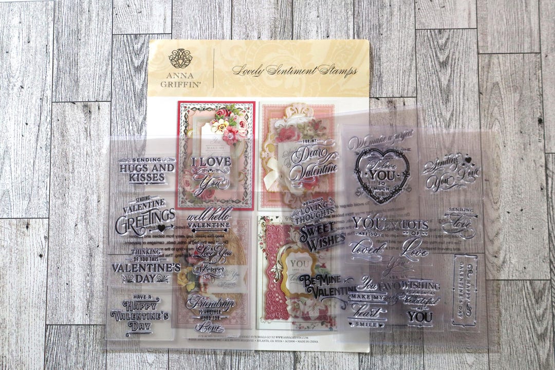 Anna Griffin Lovely Sentiment Stamp Set - Etsy