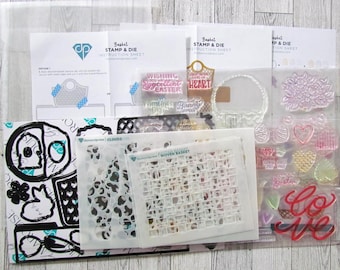 Diamond Press Grand Marquise Basket Stamps, Dies & Stencls set