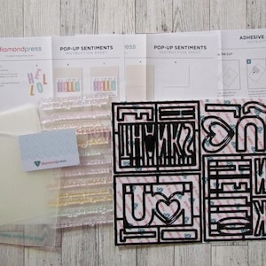 Diamond Press Pop-Up Sentiments stamps and die set