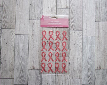 Breast Cancer Awareness ribbon gems
