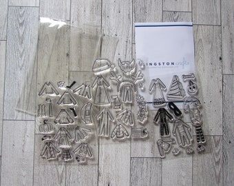 Kingston Crafts Holiday Paper Doll stamps