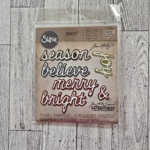 Sizzix Shadow Script Christmas thinlit die set