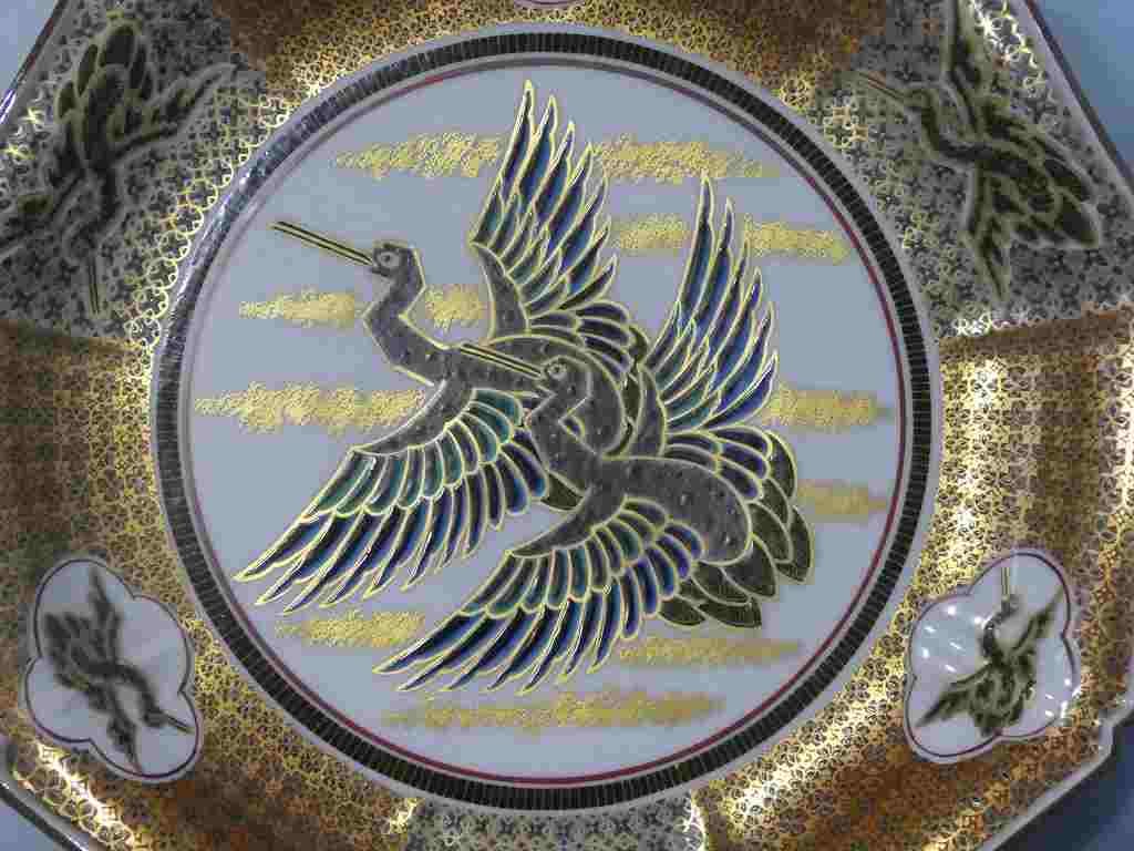 九谷焼　山本重義作　色絵 小紋 金蘭手　飾り皿　大皿 九谷焼 山本重義作 色絵 小紋 金蘭手 飾り皿 大皿 - メルカリ