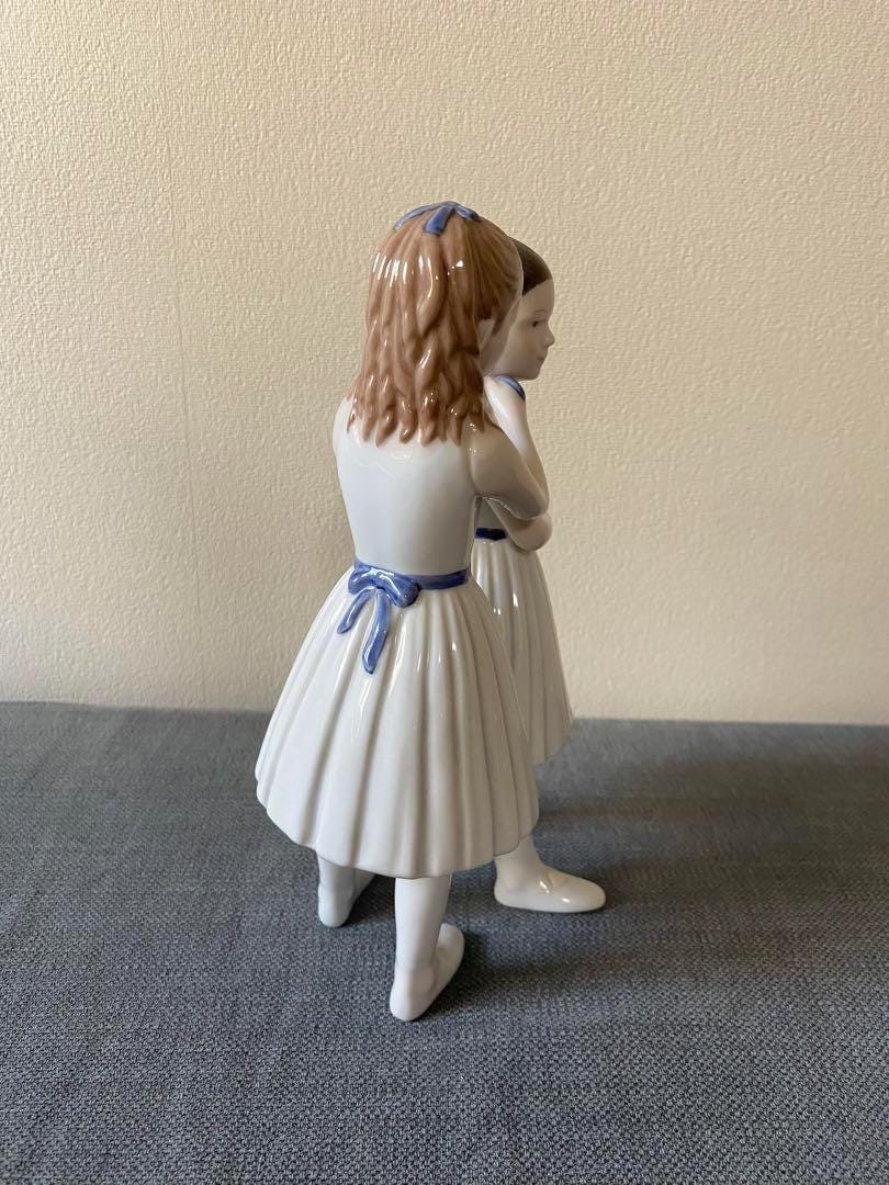 ロイヤル コペンハーゲン バレリーナ フィギュア 2 人の少女、手描きの