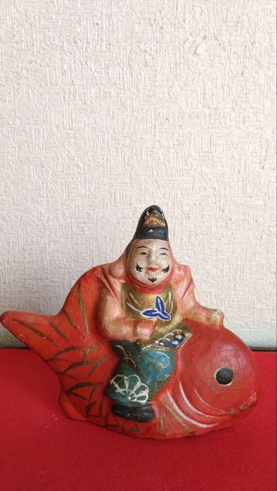 董古　恵比寿　鯛乗り　酒器　急須　置物　インテリア　工芸品　美術品　A2665 董古 恵比寿 鯛乗り 酒器 急須 置物 インテリア 工芸品 美術品 A2665 置物