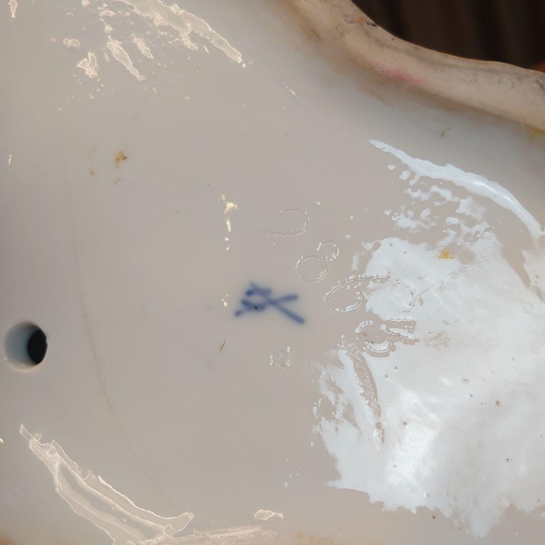 希少なマイセン ポプリボウル ペア – 貴族と貴婦人 – アンティーク