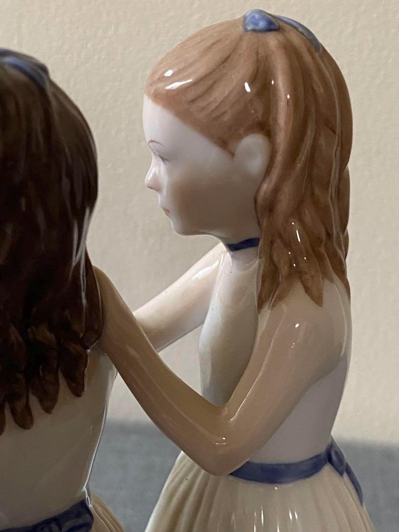 ロイヤル コペンハーゲン バレリーナ フィギュア 2 人の少女、手描きの