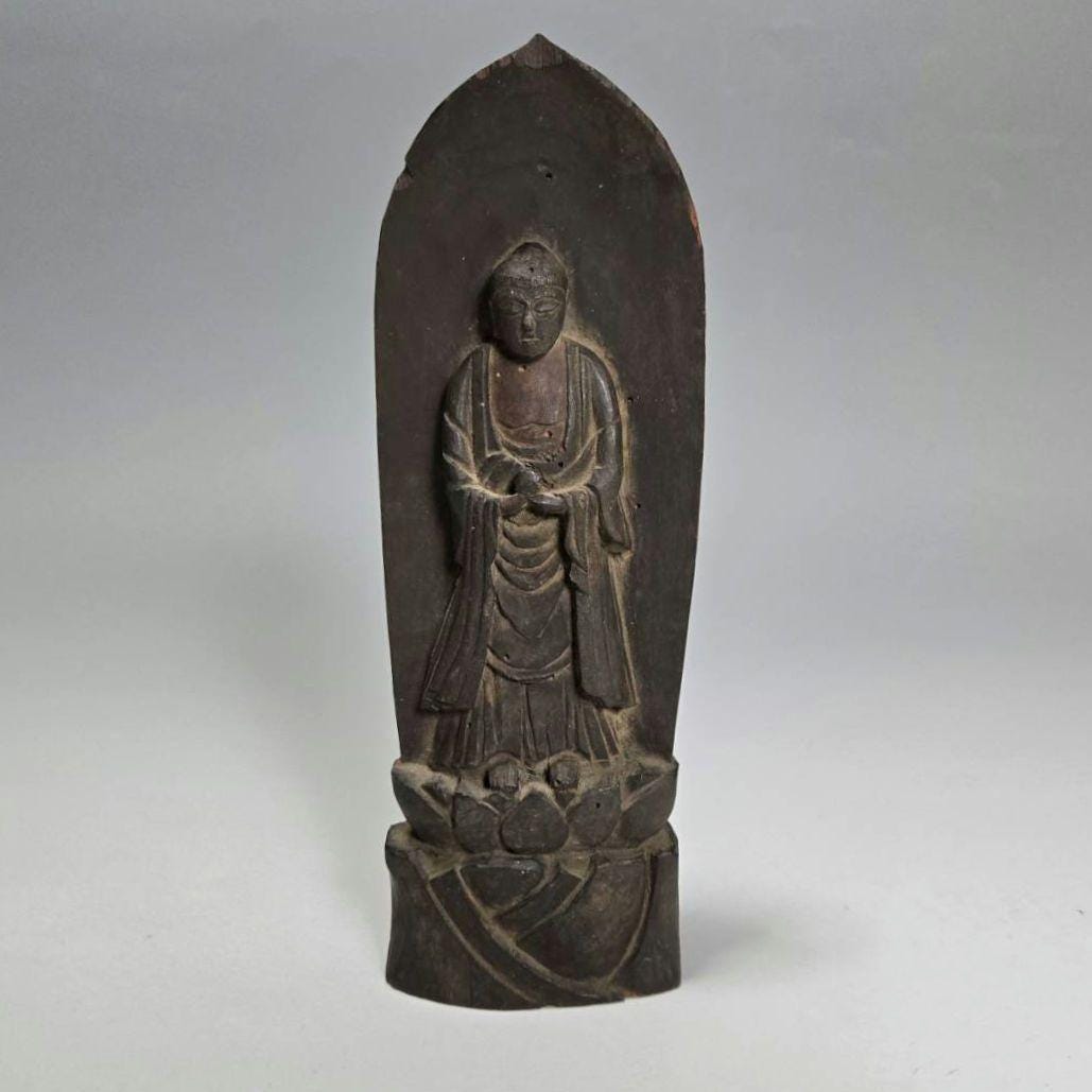 Edo Period Wooden Yakushi Nyorai Standing Statue – Antique