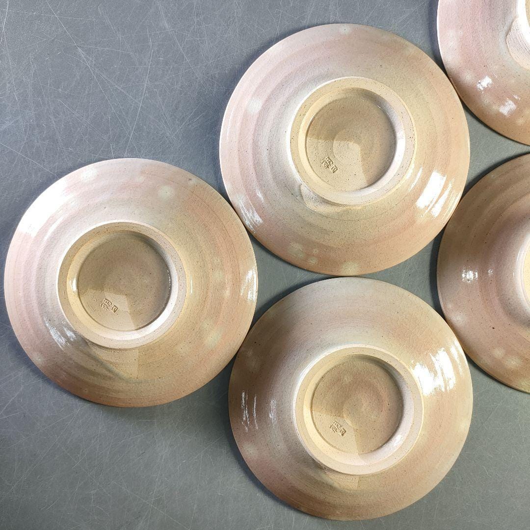 旭窯 銘々皿 5枚セット 京都宇治の四季折々の風景を描いた手描きの銘々