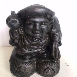 Bronze Daikokuten Statue – Japanese Seven Lucky Gods Figurine for Wealth and Prosperity, Feng Shui Fortune Decor