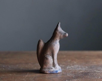 古い 土人形 お稲荷さん 割れ補修あり 郷土人形 民芸 古道具