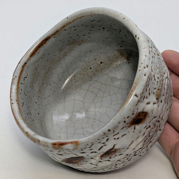 秀山窯 志野焼茶碗 – 銘木箱、布、栞付き、侘び寂びスタイル、日本の