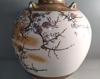 Vintage Kutani Ware Vase by Chikuryu – Gilded Plum Blossom & Bird