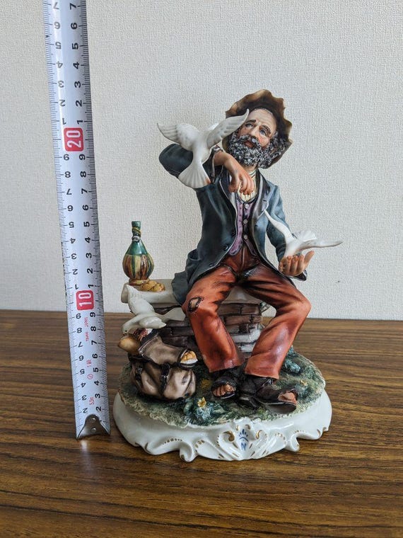 Italian Capodimonte Porcelain Figurine - Elderly Man With