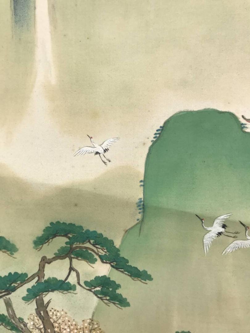 蓬莱山 水墨画 滝と山の風景 掛軸 蓬莱山 水墨画 滝と山の風景 掛軸 【公式通販】