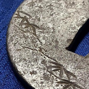 Vintage Iron Tsuba With Silver Inlay | Rare Design, Samurai Sword Guard ...