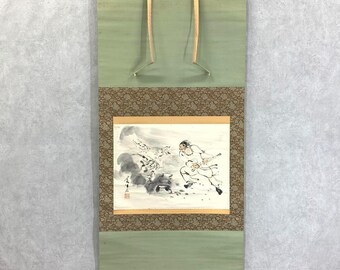 木村義雄作の日本の掛け軸 – スサノオとヤマタノオロチの龍の絵、辰年