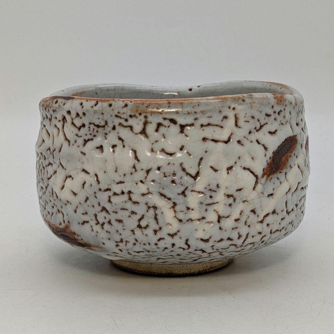 秀山窯 志野焼茶碗 – 銘木箱、布、栞付き、侘び寂びスタイル、日本の