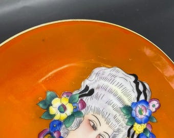 オールドノリタケ　ノリタケ　アールデコ　ポンパドール婦人　プレート　デコレディ オールド ノリタケ アールデコ プレート – 花をつけたポンパドール夫人