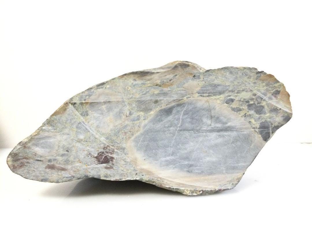 SHISHISHI/PierceⅡ /GRAY Japanese Viewing Stone Suiseki – Natural Scholar's Rock With Wood