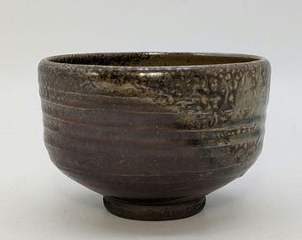 市野勝助 丹波焼 抹茶茶碗 – 素朴な丹波立杭茶わん サイン入り木箱付き