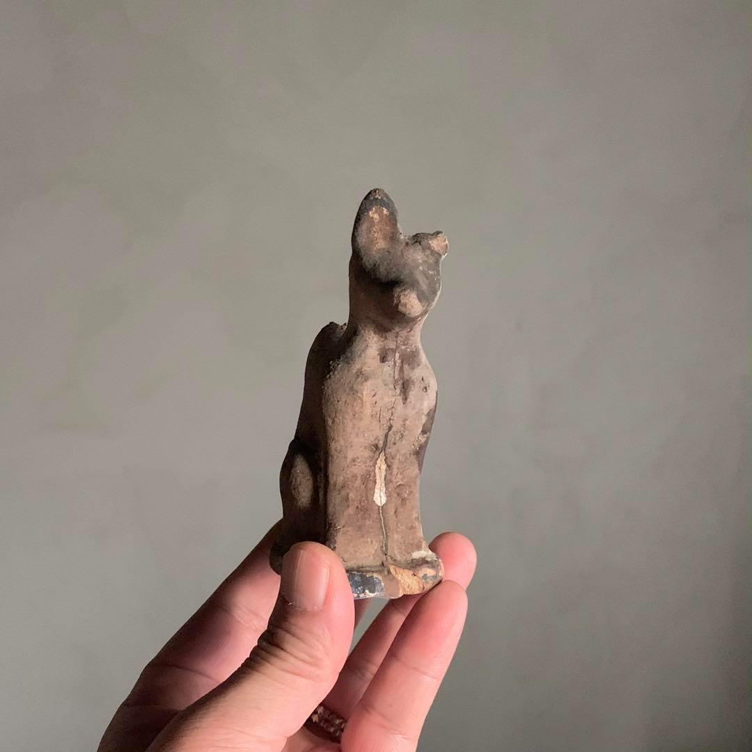 古い 土人形 お稲荷さん 割れ補修あり 郷土人形 民芸 古道具