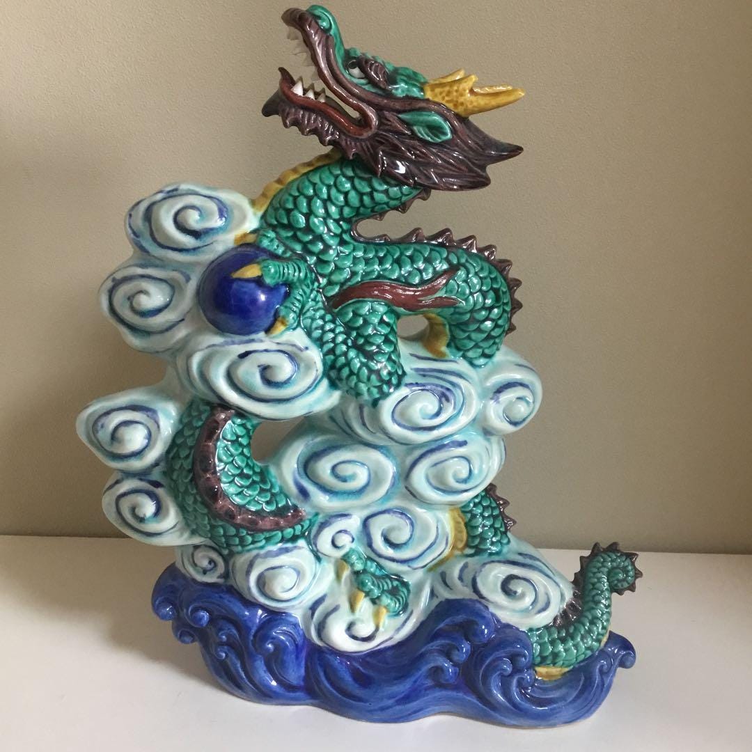 お値下げ❣️中国の古い器　動物いっぱい！可愛い　ドラゴン　ヴィンテージ Kutani Dragon - Etsy