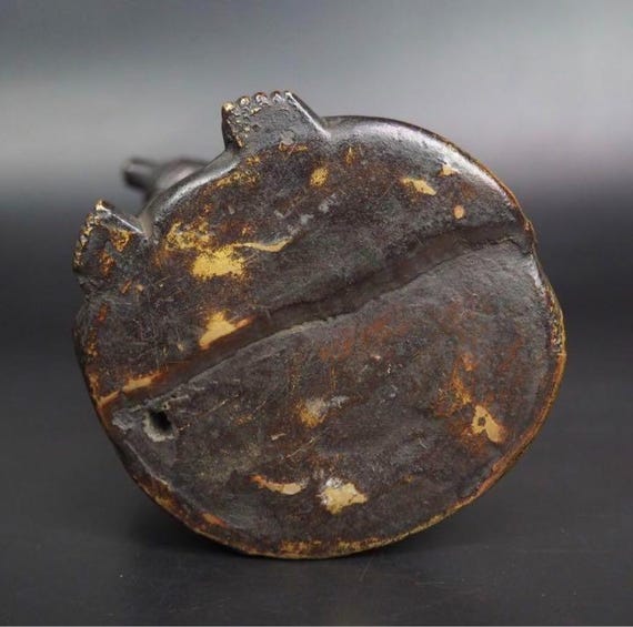 江戸時代の青銅製観音像 - 高さ30cm、穏やかな眼差しと流れるような衣