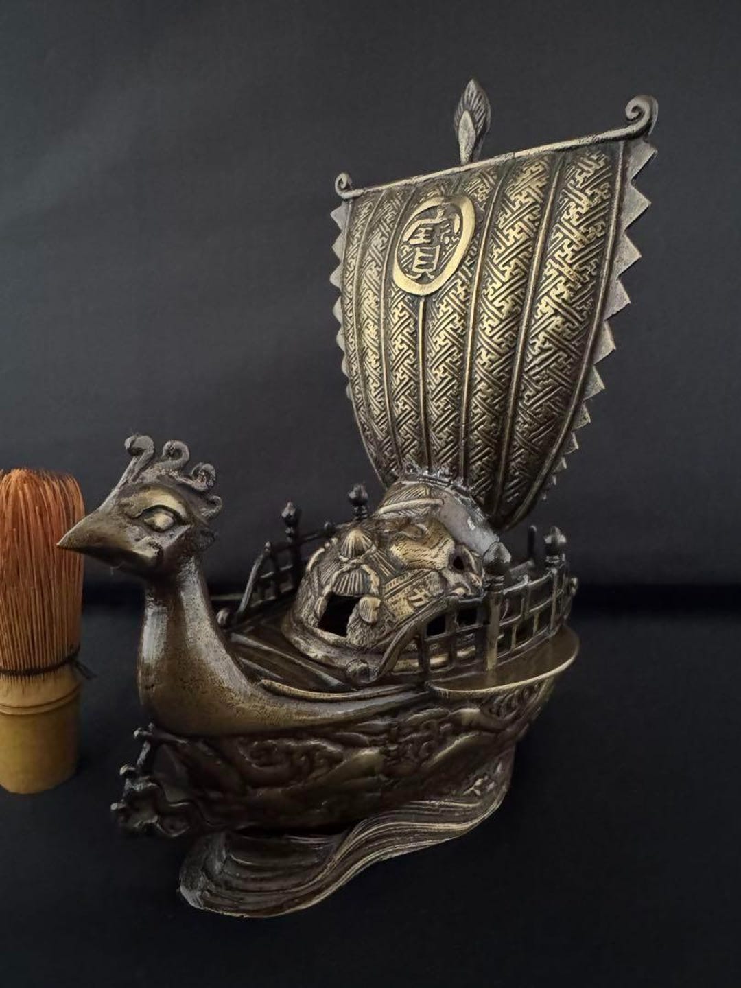 Phoenix Treasure Ship Incense Burner – Brass Feng Shui Koro