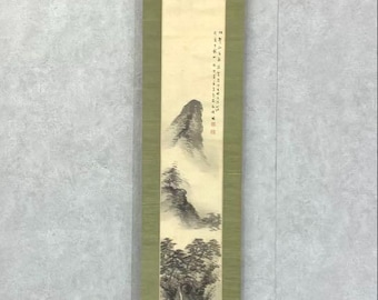 掛け軸 - アンティーク 和風 カラス 墨絵 掛軸 (70.5 インチ/179 cm