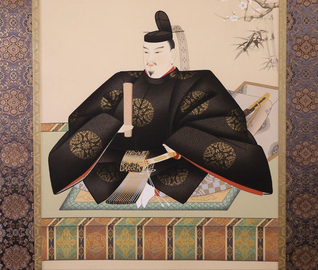 真作】日本画 井上富鳳 天神様 菅原道真公御像 絹本 掛軸 本金表装 CM286 井上芳峰作 菅原道真公（天神様）肖像 絹本掛軸 神道伝統芸術 200 cm