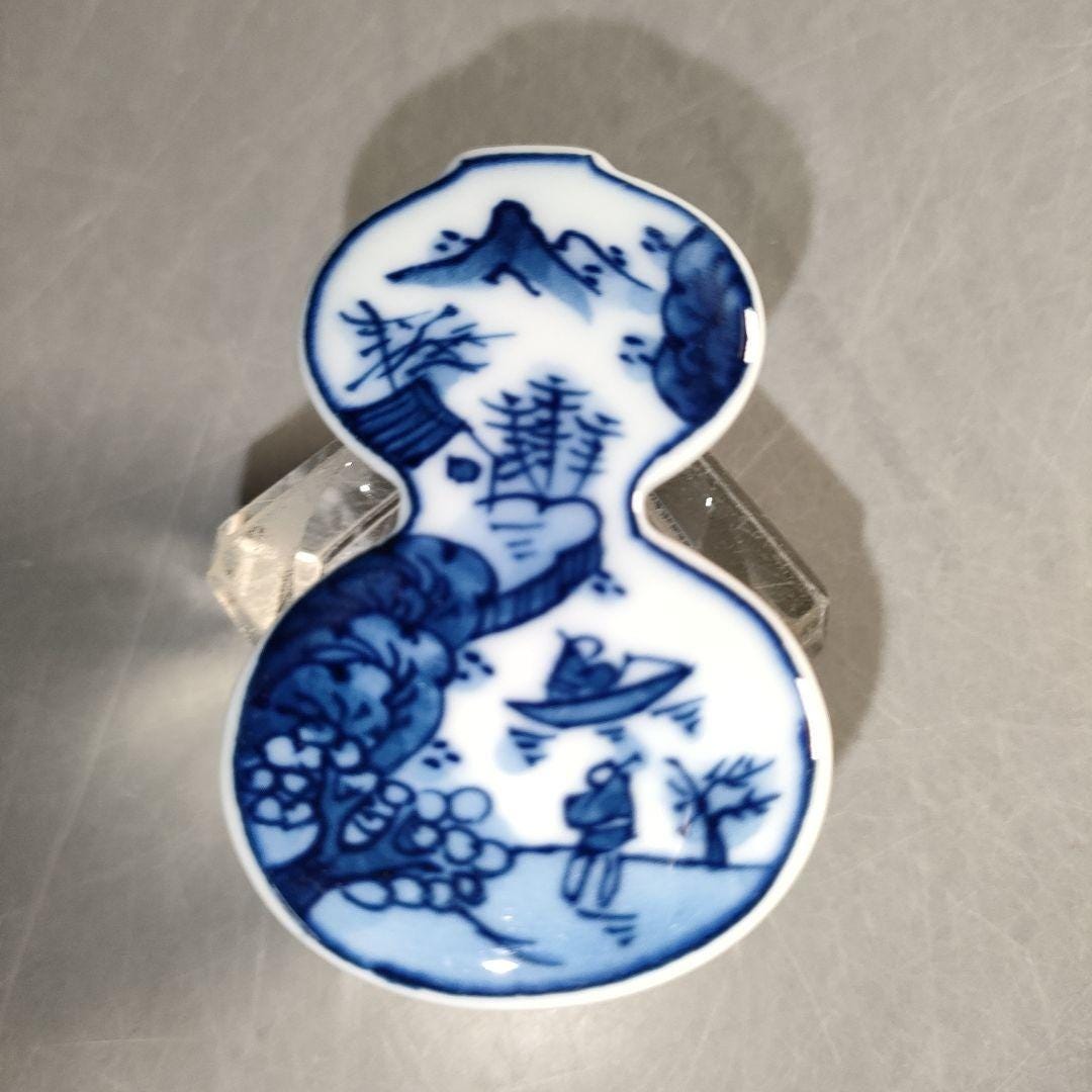 有田焼 源右衛門窯 染付山水文 箸置き 5個セット 銘木箱入り - Etsy 日本