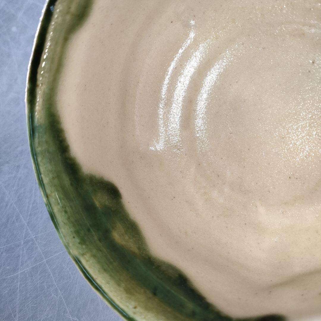 加藤卓雄作 織部焼抹茶碗 – 神戸窯で手作り、銘入り茶碗、箱付き、日本