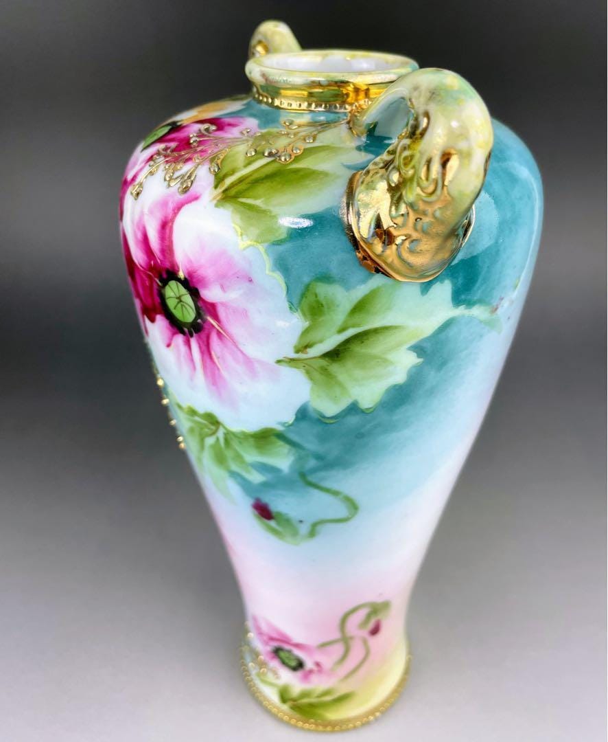 アンティーク ノリタケ ポピー花瓶 1915年頃 – アールヌーボー様式の花