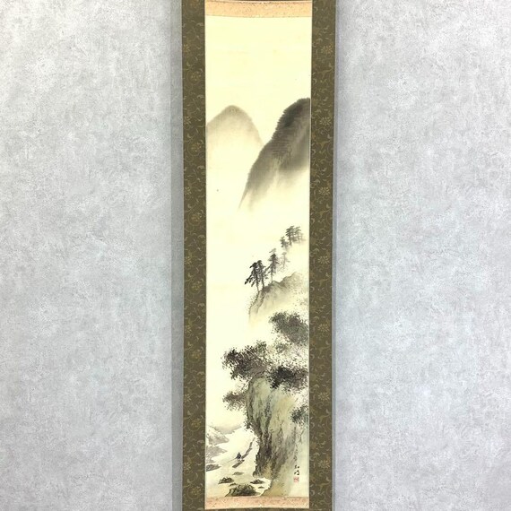 Japanese Hanging Scroll by Kōha Kanazawa – Misty Mountain