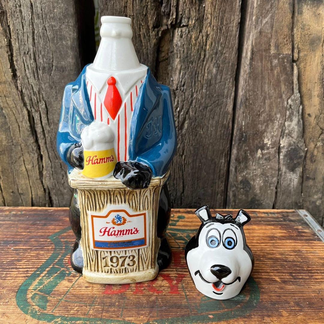 Vintage 1973 Hamm's Beer Bear Decanter – Collectible Mascot Bottle
