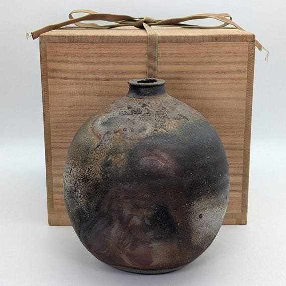 人間国宝 藤原 悠作 備前焼一輪挿し 木箱入り 高さ20.4cm - Etsy 日本
