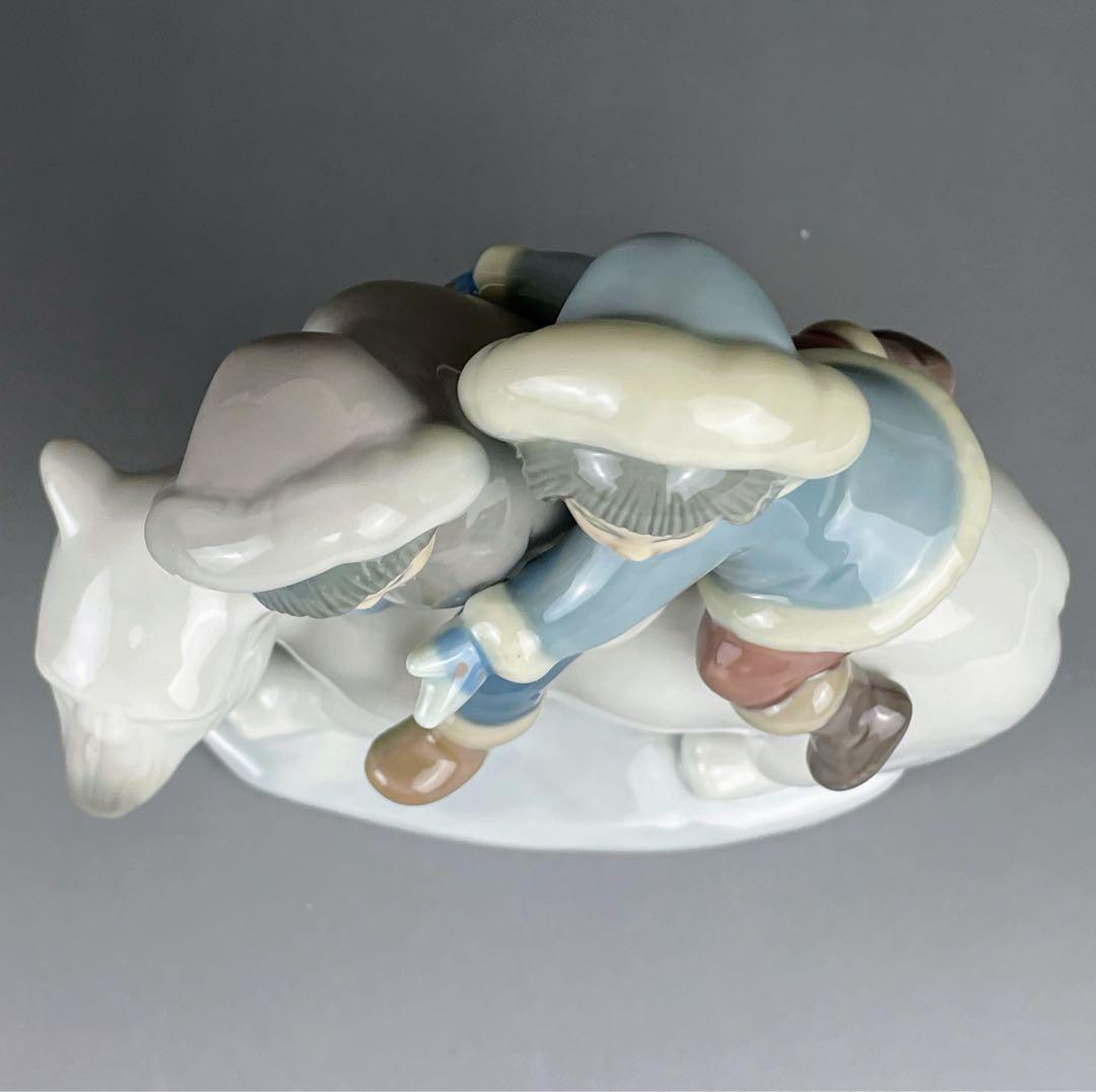 Lladro Eskimo Riders on Polar Bear – Porcelain Figurine of Inuit