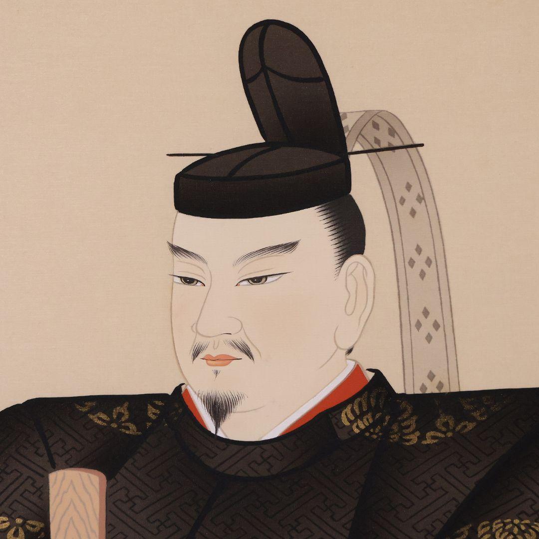 井上芳峰作 菅原道真公（天神様）肖像 絹本掛軸 神道伝統芸術 200 cm