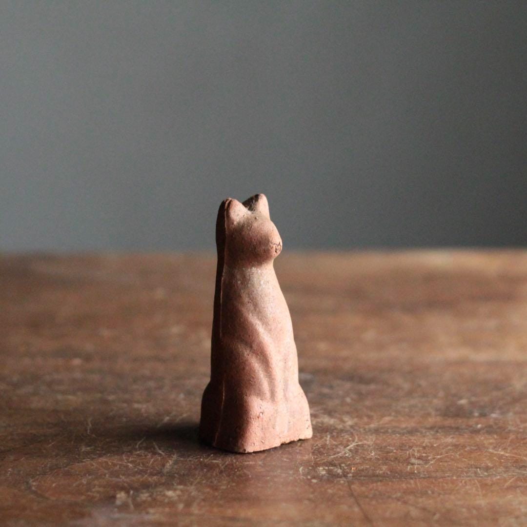 アンティーク今戸焼土狐 - 希少な鉄砲狐人形、日本の守護神、江戸の