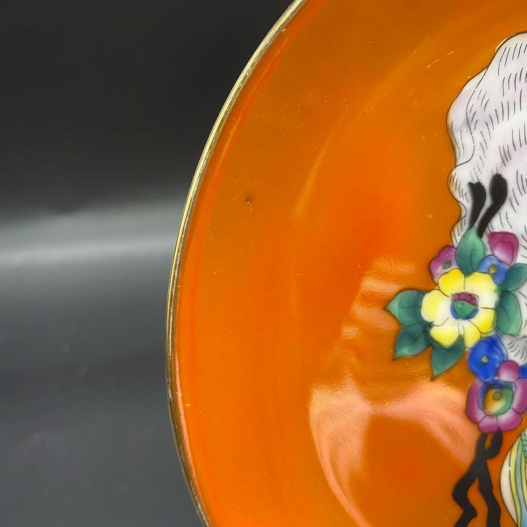 オールド ノリタケ アールデコ プレート – 花をつけたポンパドール夫人