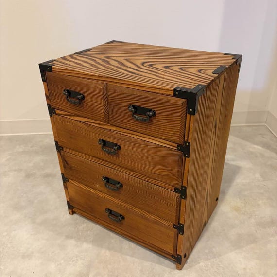 伝統的な日本の木製箪笥 1 5引き出し 【公式通販】