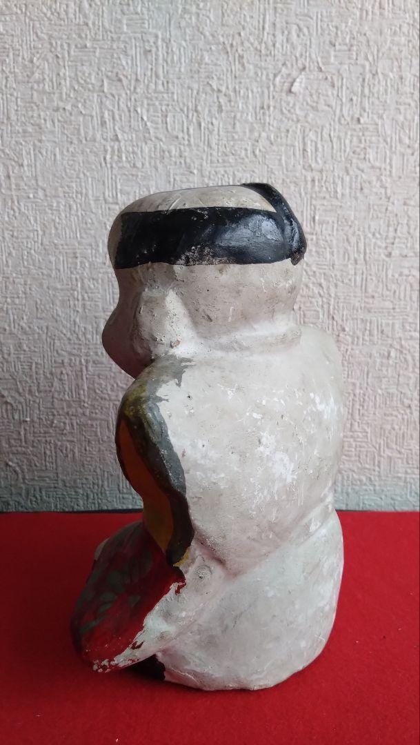 土人形　古稲畑　福助　大珍品　稲畑土人形 希少なアンティーク稲畑福助土人形 – 伝統的な日本の繁栄を願う縁起物
