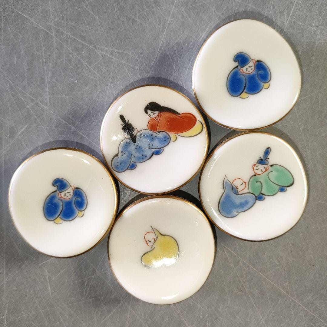 aokitchen♡ Arita Fukagawa Porcelain Rokkasen Chopstick Rests Set of 5